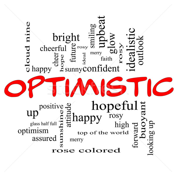 Ottimista word cloud rosso pieno di speranza Foto d'archivio © mybaitshop