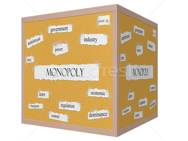 Monopoly 3D cube Corkboard Word Concept Stock photo © mybaitshop
