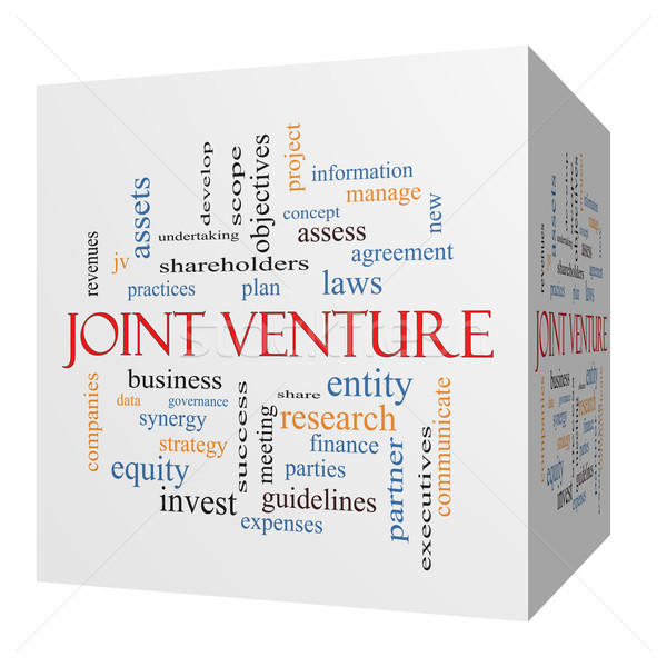 Joint Venture 3D cube Word Cloud Concept Stock photo © mybaitshop