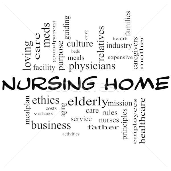 Nursing Home Word Cloud Concept in all Black Stock photo © mybaitshop