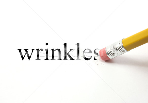 Falten Wort geschrieben weiß Abschluss Bleistift Stock foto © mybaitshop