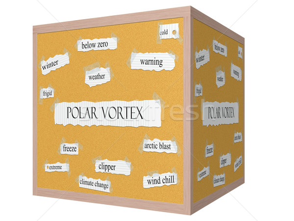 Polar Vortex 3D cube Corkboard Word Concept Stock photo © mybaitshop