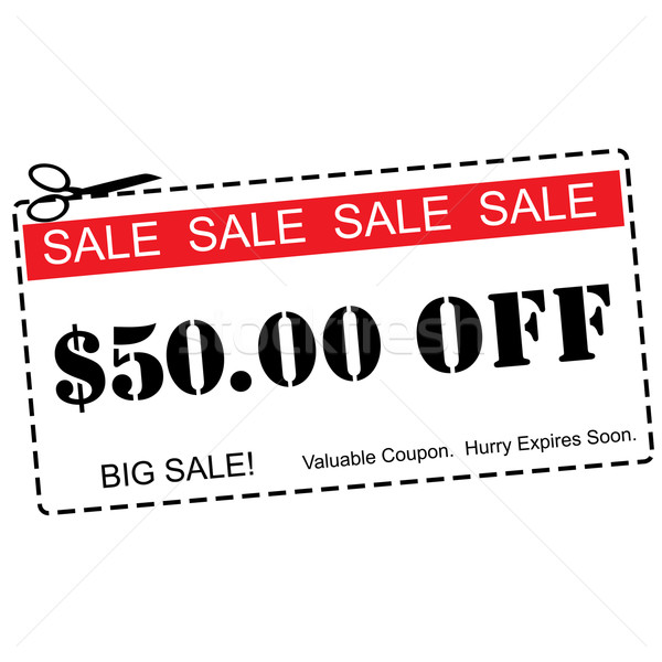 Stock photo: Fifty Dollars Off Sale Coupon