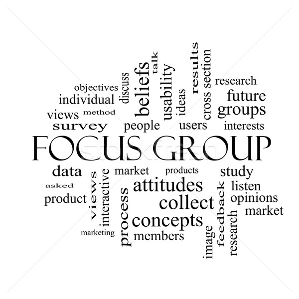 Focus Group Word Cloud Concept in black and white Stock photo © mybaitshop