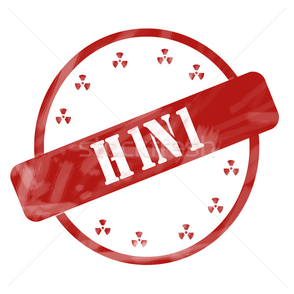 Red Weathered H1N1 Stamp Circle and Signs Stock photo © mybaitshop