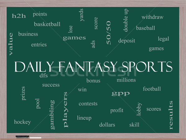 Daily Fantasy Sports Word Cloud Concept on a Blackboard Stock photo © mybaitshop
