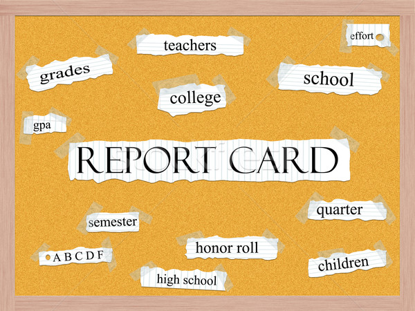 Report Card Corkboard Word Concept Stock photo © mybaitshop
