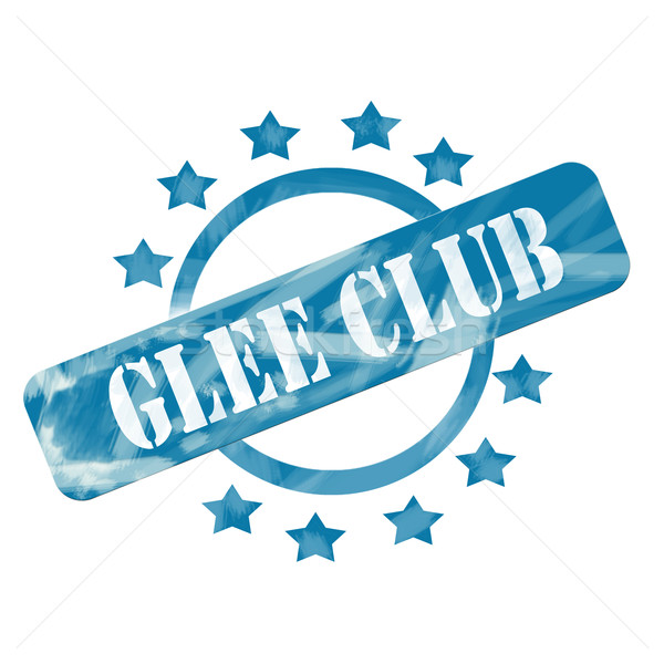 Blue Weathered Glee Club Stamp Circle and Stars design Stock photo © mybaitshop