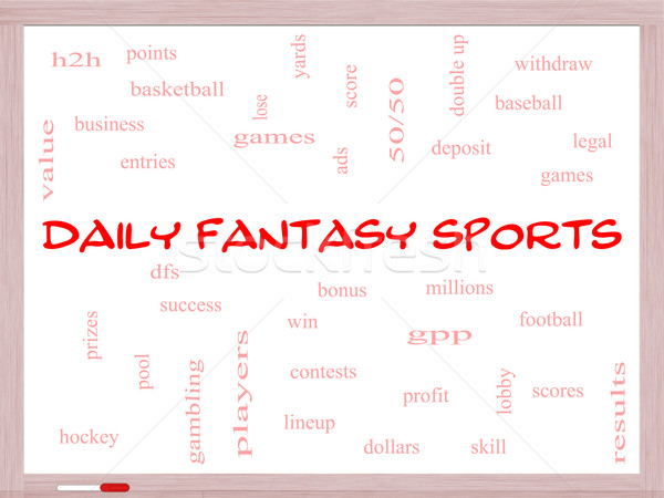 Minden nap fantázia sportok szófelhő tábla nagyszerű Stock fotó © mybaitshop