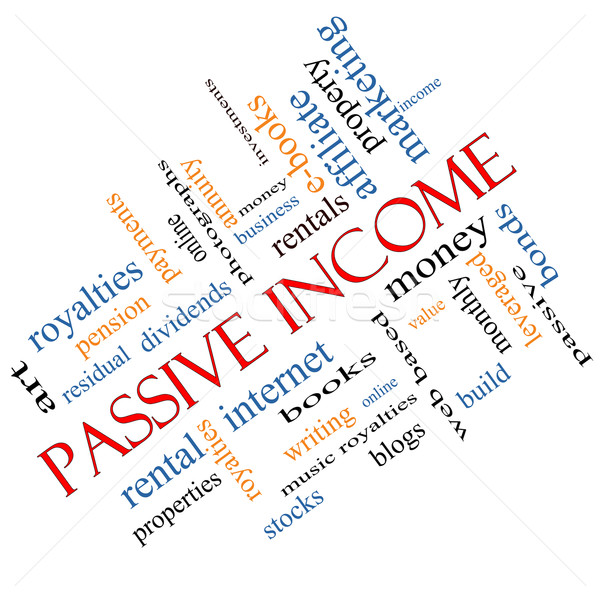 Passive Income Word Cloud Concept angled Stock photo © mybaitshop