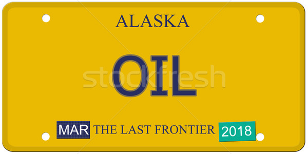 Pétrolières Alaska plaque d'immatriculation imitation mot dernier [[stock_photo]] © mybaitshop