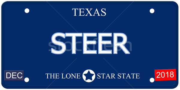 Steer Texas Imitation License Plate Stock photo © mybaitshop