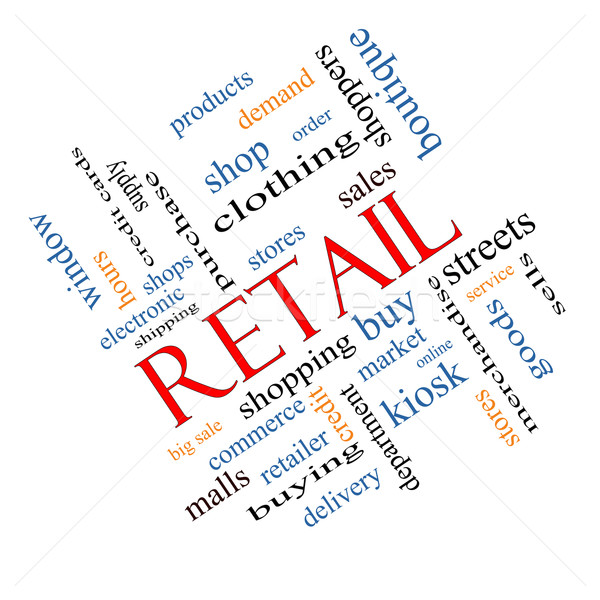 Detailhandel woordwolk groot winkel winkelen verkoop Stockfoto © mybaitshop