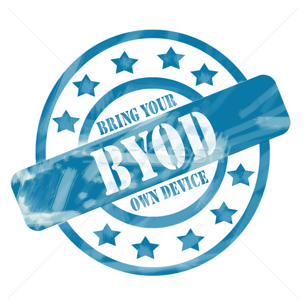 Blue Weathered BYOD Stamp Circles and Stars Stock photo © mybaitshop