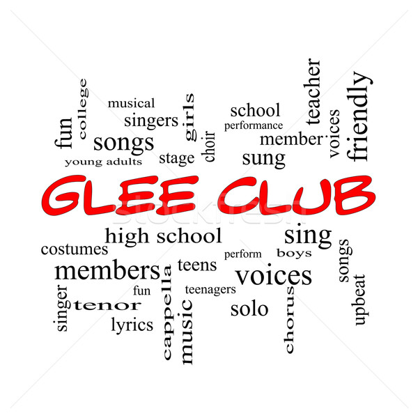 Glee Club Word Cloud Concept in red caps Stock photo © mybaitshop