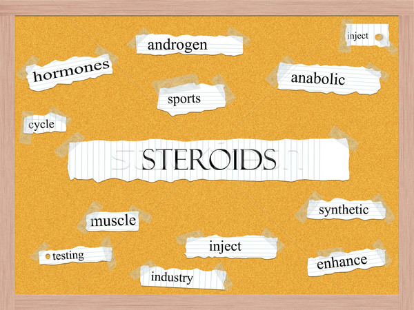 Steroids Corkboard Word Concept Stock photo © mybaitshop
