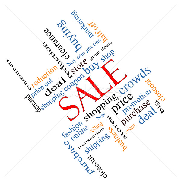 Sale Word Cloud Concept Angled Stock photo © mybaitshop