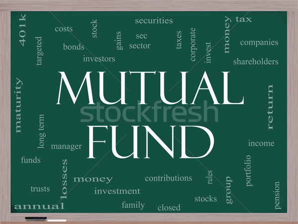 Mutual Fund Word Cloud Concept on a Blackboard Stock photo © mybaitshop