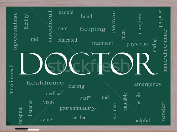 Doctor Word Cloud Concept on a Blackboard Stock photo © mybaitshop