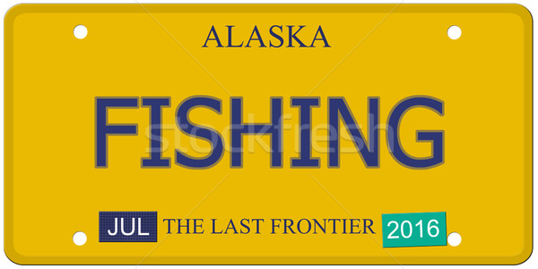 Fishing Alaska License Plate Stock photo © mybaitshop