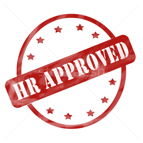 Red Weathered HR Approved Stamp Circle and Stars Stock photo © mybaitshop