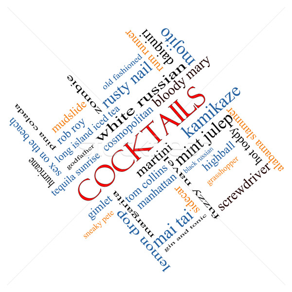 Cocktails Word Cloud Concept Angled Stock photo © mybaitshop