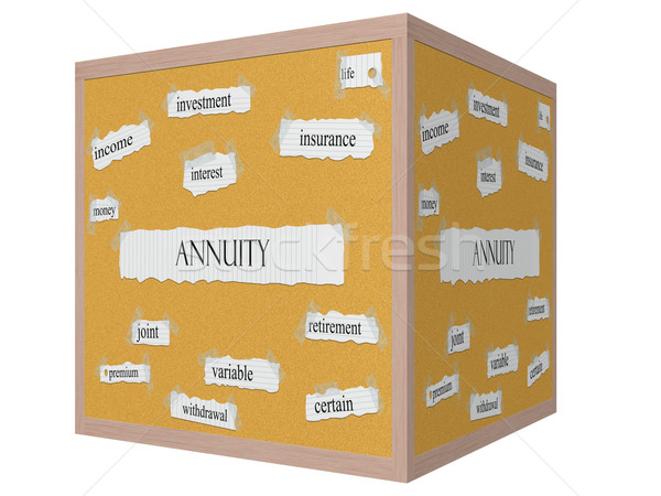 Annuity 3D cube Corkboard Word Concept Stock photo © mybaitshop