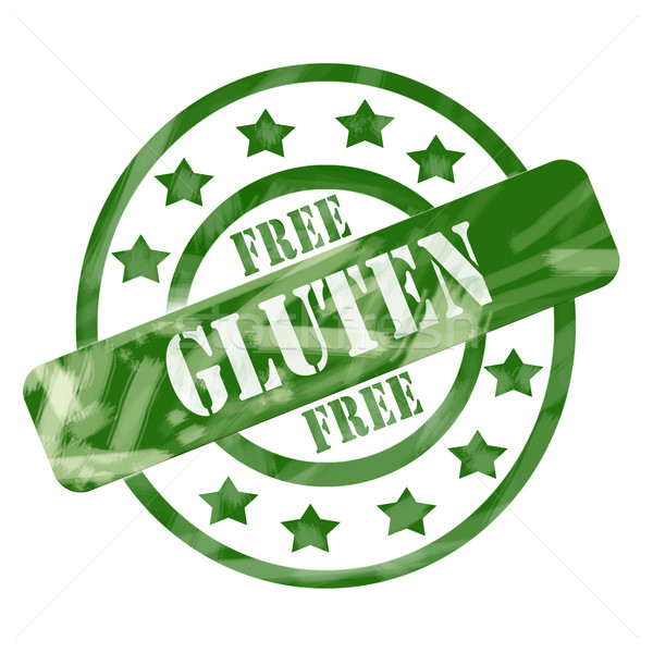 Green Weathered Gluten Free Stamp Circles and Stars Stock photo © mybaitshop