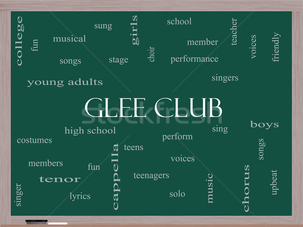 Glee Club Word Cloud Concept on a Blackboard Stock photo © mybaitshop