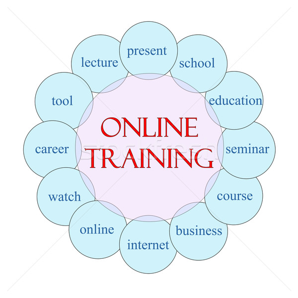 Online Ausbildung Rundschreiben Wort Diagramm rosa Stock foto © mybaitshop