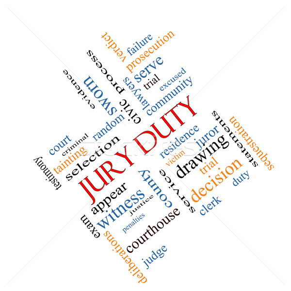 Giuria dovere word cloud giustizia nube Foto d'archivio © mybaitshop