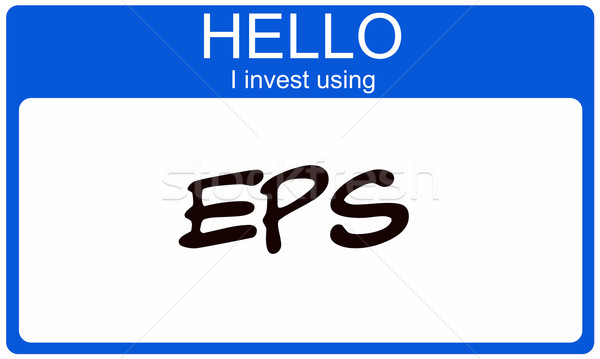 Hello I Invest Using EPS blue name tag Stock photo © mybaitshop