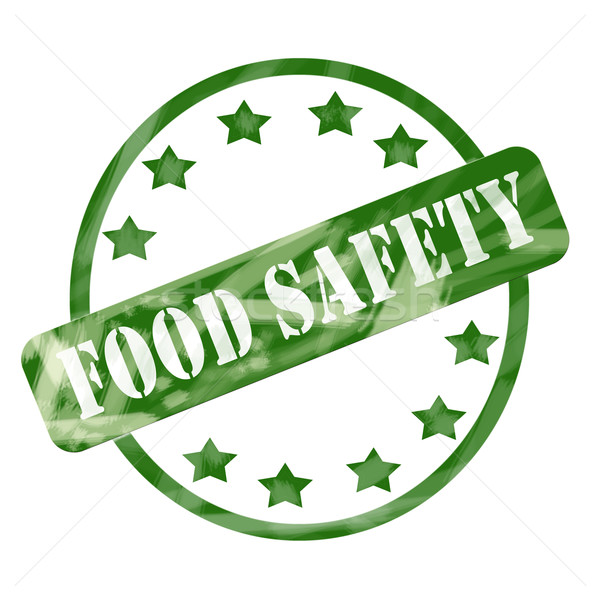 Green Weathered Food Safety Stamp Circle and Stars Stock photo © mybaitshop