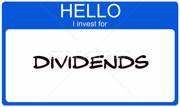 Hello I Invest for Dividends blue name tag Stock photo © mybaitshop