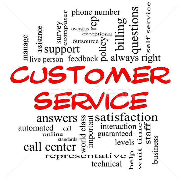 Customer Service Word Cloud Concept in red caps Stock photo © mybaitshop