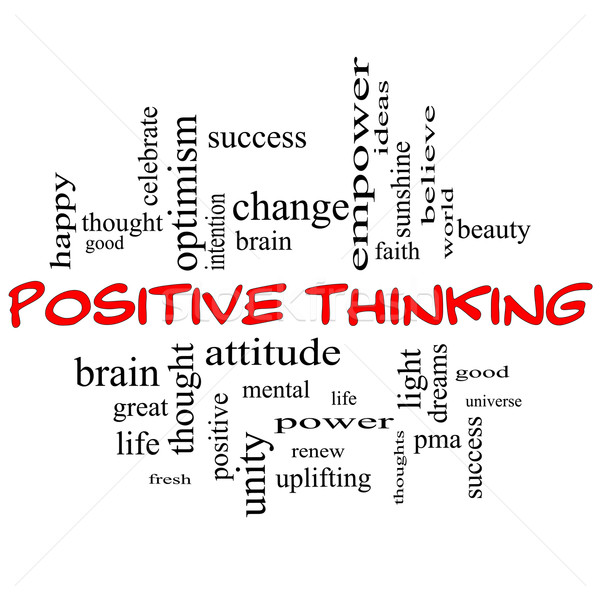 Positivo pensare word cloud rosso lettere Foto d'archivio © mybaitshop