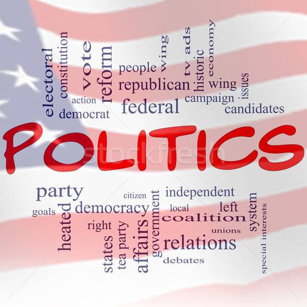 Politics Word Cloud Concept US Flag Stock photo © mybaitshop