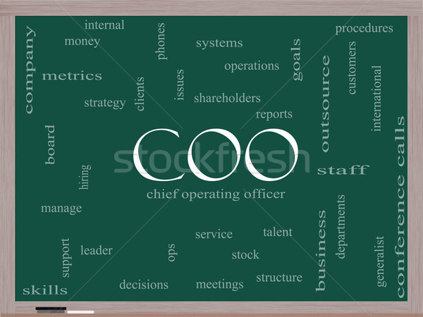 COO Word Cloud Concept on a Blackboard Stock photo © mybaitshop