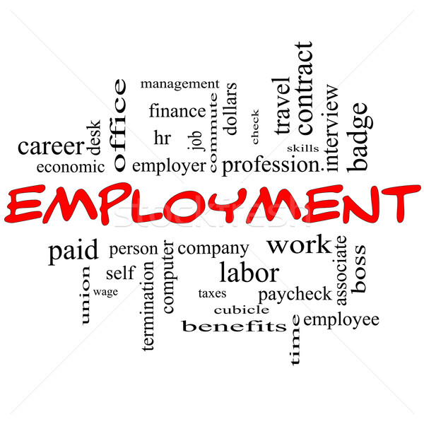 Employment Word Cloud Concept in red caps Stock photo © mybaitshop