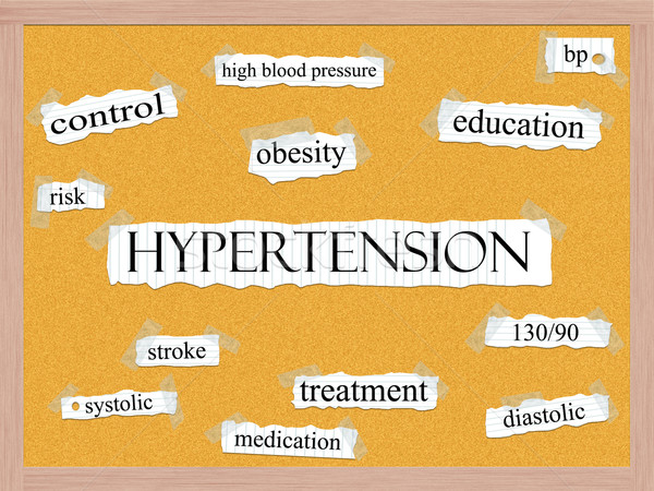 Hipertensión palabra nube de palabras palabras cuaderno papel Foto stock © mybaitshop