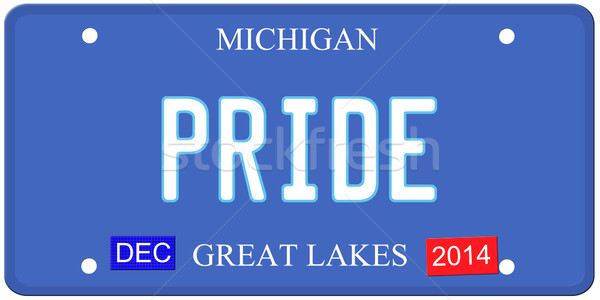 Orgulho Michigan imitação placa dezembro 2014 Foto stock © mybaitshop