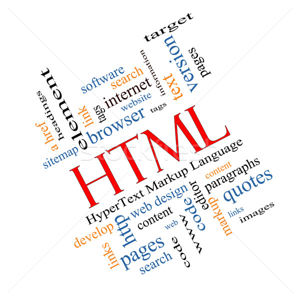 HTML Word Cloud Concept angled Stock photo © mybaitshop