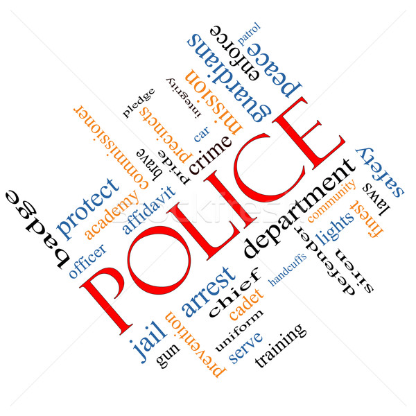 Police Word Cloud Concept Angled Stock photo © mybaitshop