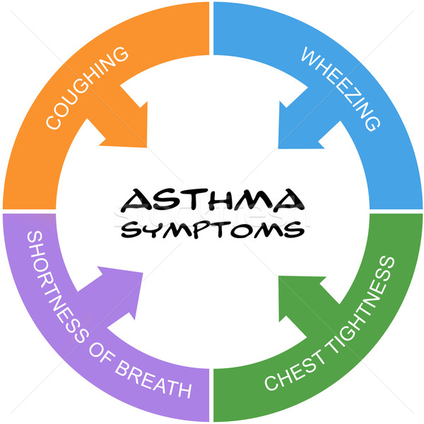 Asthma Symptoms Word Circle Concept scribbled Stock photo © mybaitshop