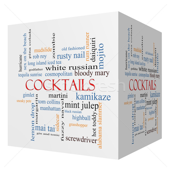 Cocktails 3D cube Word Cloud Concept Stock photo © mybaitshop