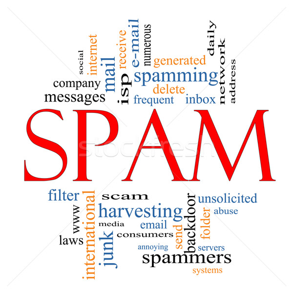 Spam nuage de mots magnifique serveur courriel messages [[stock_photo]] © mybaitshop