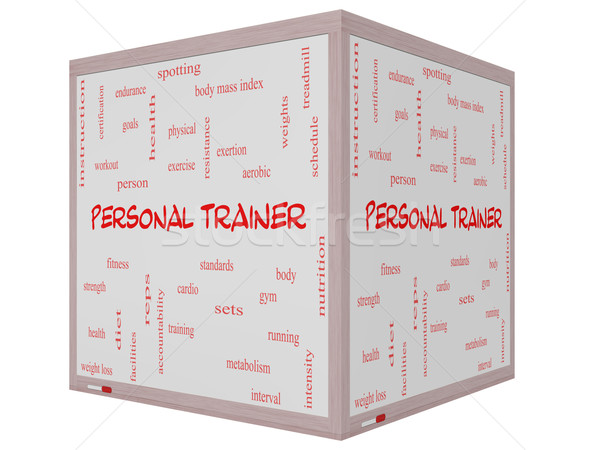 Personal trainer woordwolk 3D kubus groot Stockfoto © mybaitshop