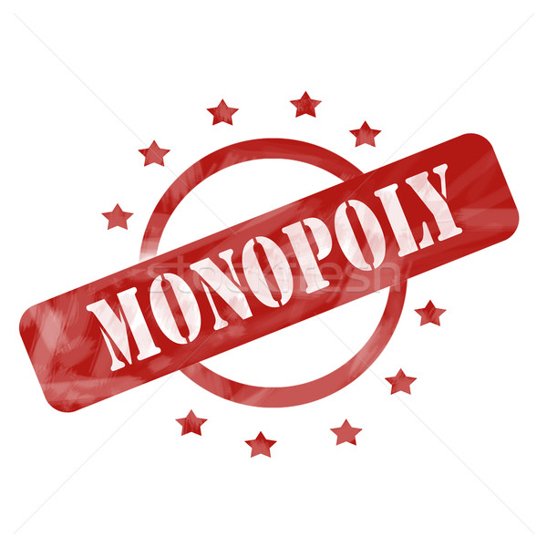 Monopoly Red Weathered Stamp Circle and Stars design Stock photo © mybaitshop