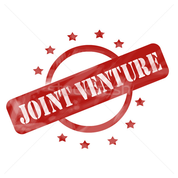 Red Weathered Joint Venture Stamp Circle and Stars design Stock photo © mybaitshop