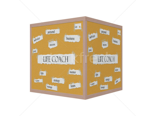 Life Coach 3D Corkboard Word Concept Stock photo © mybaitshop